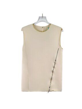 Celine nude mulberry silk sleeveless top